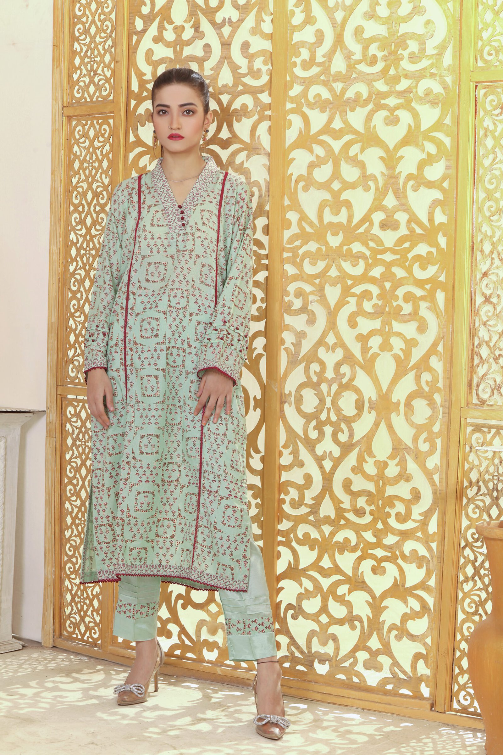 Pistachio Karrandi Lawn Shirt