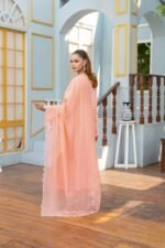 3-Pcs Tea Pink Cotton Silk Suit - Image 4