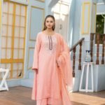 3-Pcs Tea Pink Cotton Silk Suit