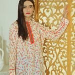 Orange Zipper Karrandi Lawn Shirt