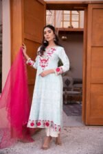 Green Stitched Lawn Frock