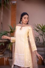 3pc Embroidered Yellow Lawn Suit - Image 4