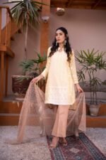 3pc Embroidered Yellow Lawn Suit