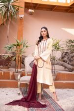 3-Pcs Embroidered Sunny Yellow Lawn Suit