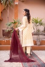 3-Pcs Embroidered Sunny Yellow Lawn Suit - Image 4