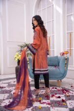 3-Pcs Tie & Dye Beige Lawn Suit - Image 4