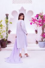 2-Pcs Embroidered Soft Lilac Lawn Suit - Image 2