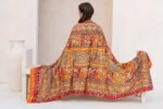Hand-Painted Viscose Sindhi Shawl Adorned With Intricate Mirror Work - Image 2