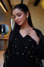 3-Pcs Black Sequin Motif Georgette Chiffon - Image 4