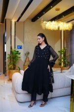 3-Pcs Black Sequin Motif Georgette Chiffon - Image 12