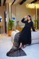 3-Pcs Black Sequin Motif Georgette Chiffon - Image 9